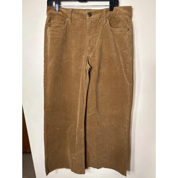 Kut From The Kloth High Rise Meg Fab Ab Wide Leg Corduroy Pants Size 10 Brown - Picture 1 of 8